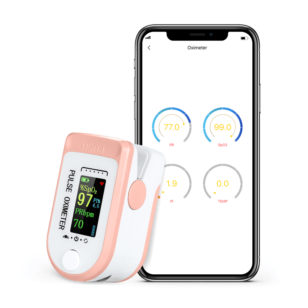 Bluetooth Fingertip Pulse Oximetro Spo2 PR PI Oximeter De Dedo Android IOS APP Blood Oxygen Saturation Heart Rate Detection Oximeter