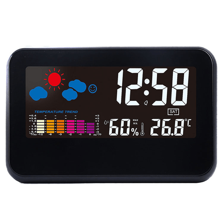 DC-002 Digital Weather Station Thermometer Hygrometer Alarm Clock Smart Sound Control Clock