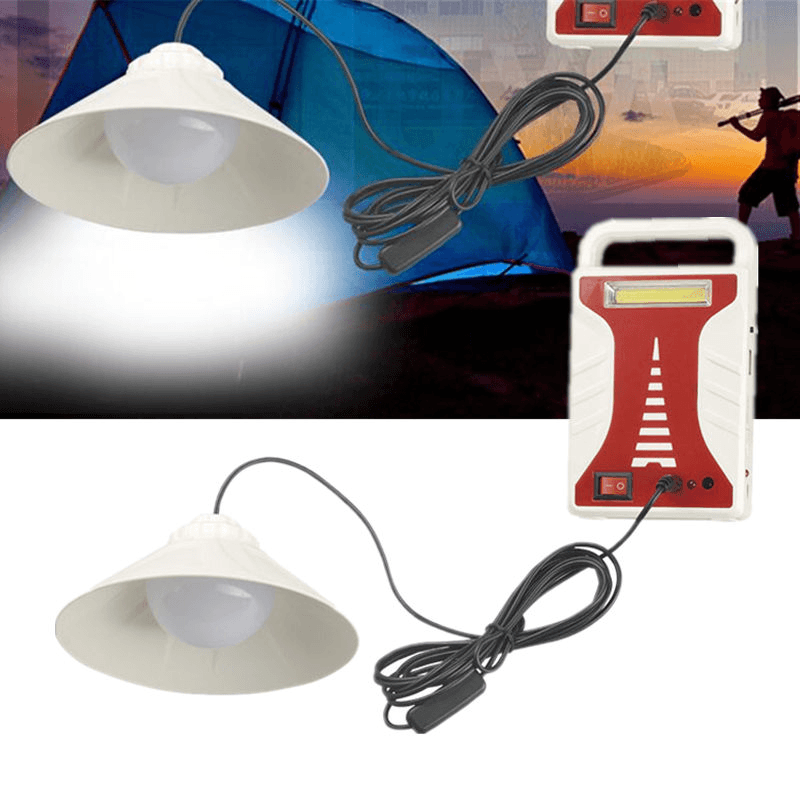 COB+14SMD LED Outdoor Camping Light Portable USB Solar Charging 3000Mah Battery Searchlight with Power Bank Function