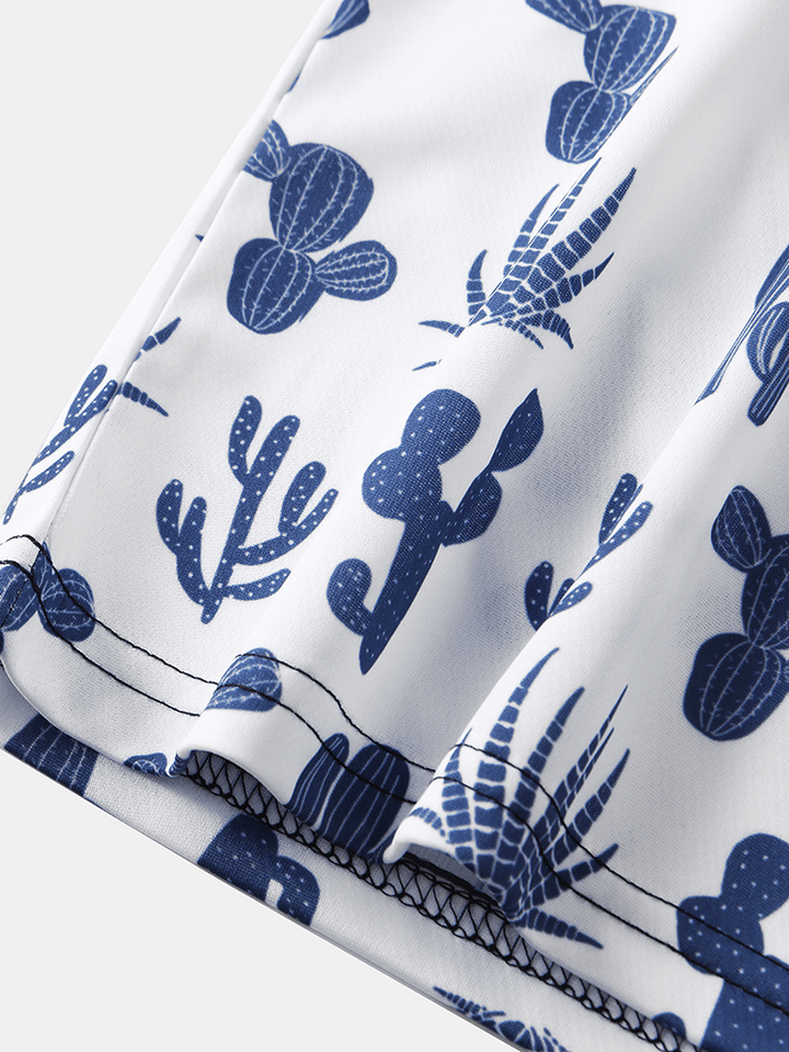 Designer Cactus Print Short Sleeve T-Shirts