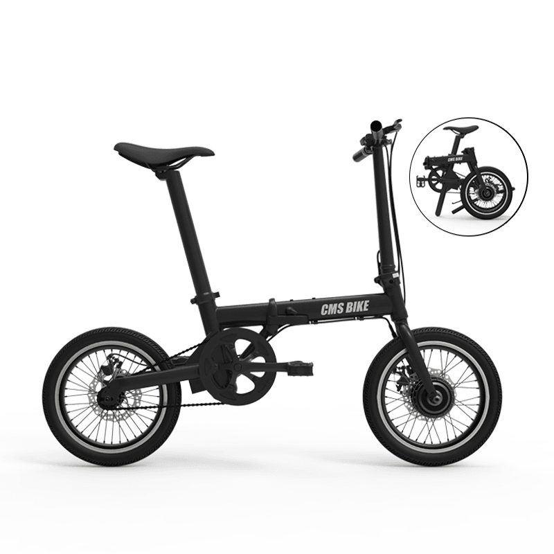 CMSBIKE XIAOKE 36V 250W Brushless Motor 158.4WH 16 Inches Black Folding Electric Bike 20Km/H 30-50Km Mileage Automatic Cruisesystem