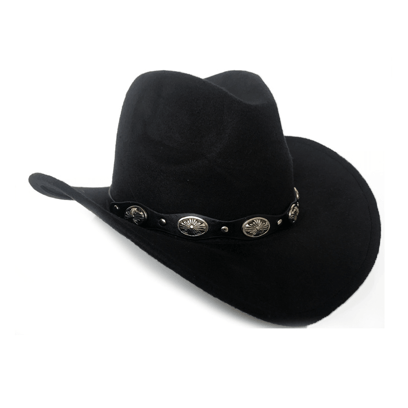 Punk Style Cowboy Hats and Felt for Men and Women