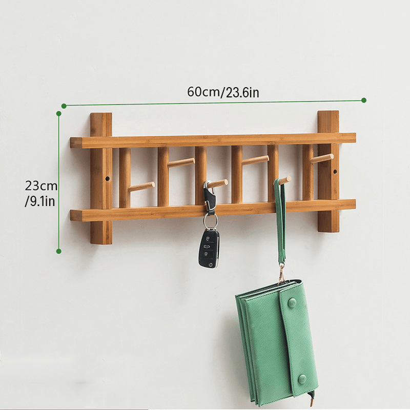 6 Hooks Wall Mount Coat Rack Rail Entryway 360 Degree Rotation Hat Clothes Towel Rack - MRSLM