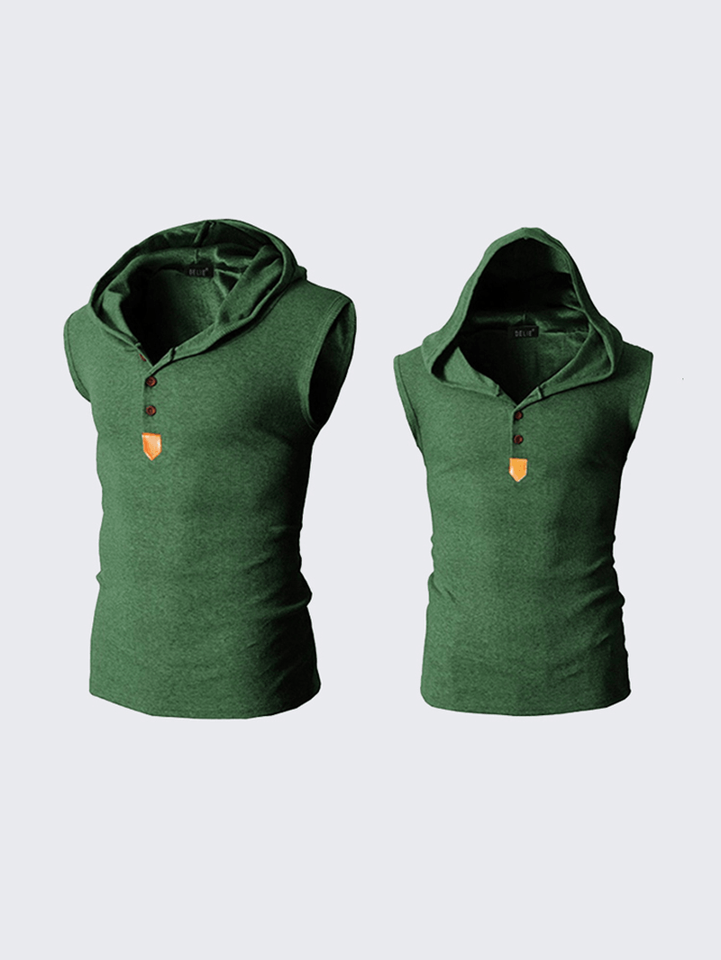 Slim Fit Hooded Sport Tank Tops