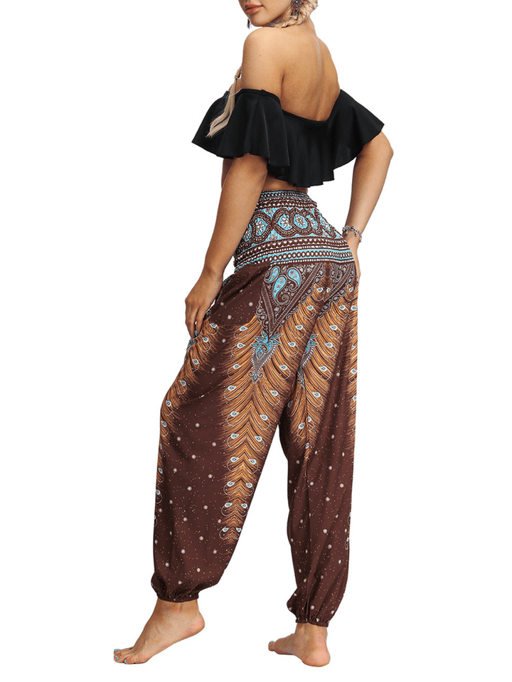 Women High Waist Vintage National Style Loose Yoga Harem Pants