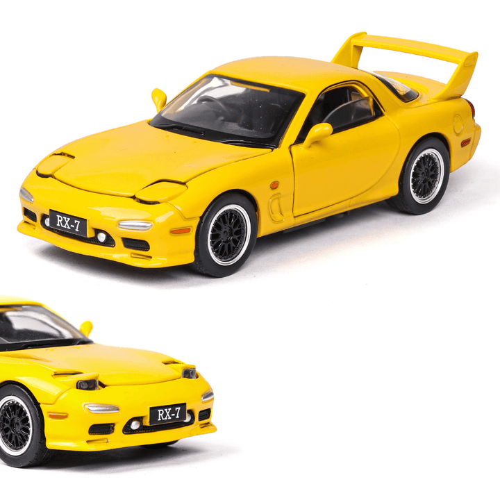 JKM Simulation Model 1-32Mazida FD RX7 Sports Car Alloy Car Model Flip Light Open Door Sound and Light