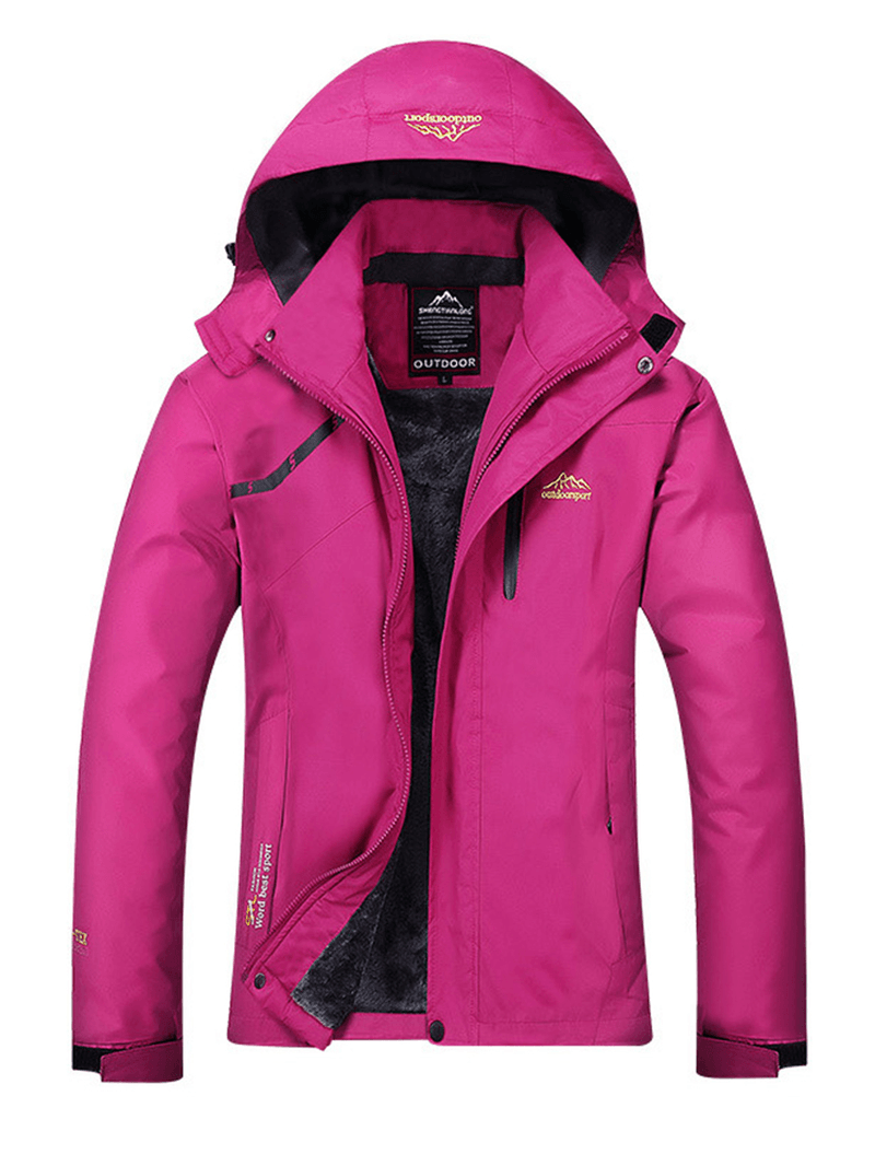 Outdoor Women Casual Thicken Waterproof Windproof Fleece Mountaineer Sport Jackets - MRSLM