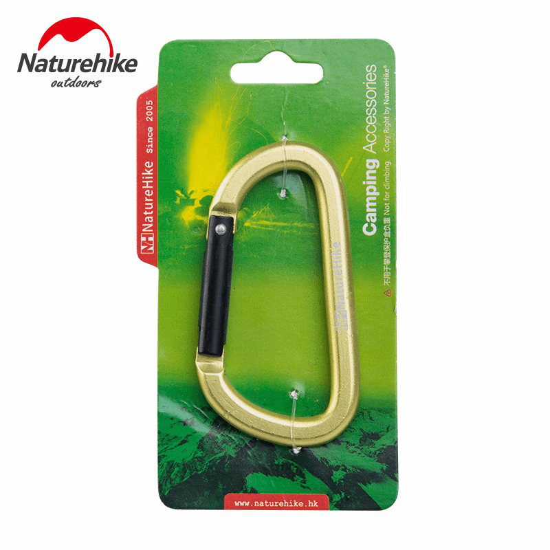 Naturehike Aluminium Alloy Carabiners Camping Keyrings Bottle Buckles Travel Backpack Hanging Hooks - MRSLM