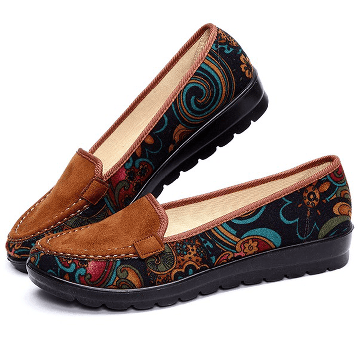 Big Size Women Casual Flat Loafers Slip-On Breathable Shoes Soft Sole Shoes