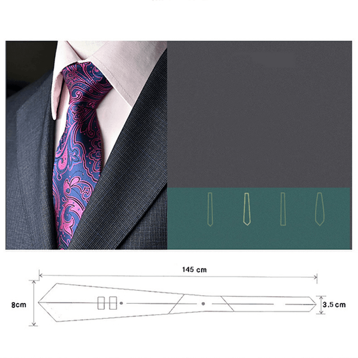 Men Tie and Pocket Towel Suit Business Formal Jacquard Ties