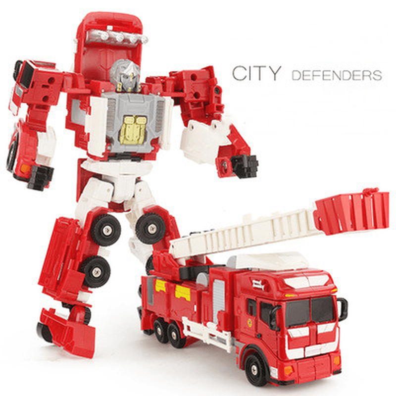 Alloy Version of the Deformed Robot Model King Kong Toy Police Car Ladder Fire Truck Fit Autobot