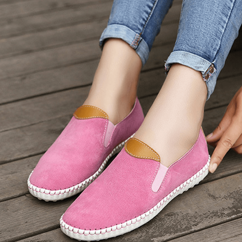 US Size 5-10 Women Casual Shoes Comfortable Outdoor Leather Slip on Flats Loafers