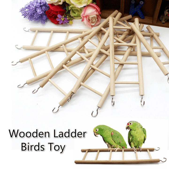 3/4/5/6/7/8 Wooden Ladder Swing Scratcher Climbing Ladder Hamsters Parrot Toys Pet Supplies