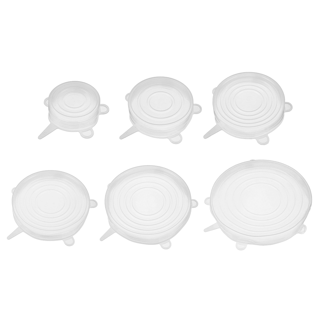 6Pcs/Set Silicone Stretch Suction Pot Lids Kitchen Cover Pan Bowl Stopper Cap