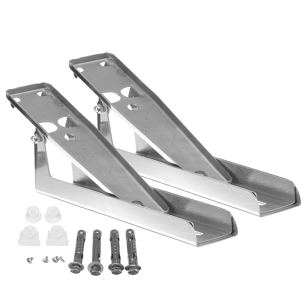 2Pcs Stainless Steel Microwave Oven Shelf Rack Bracket Wall Mount Foldable Stretch - MRSLM