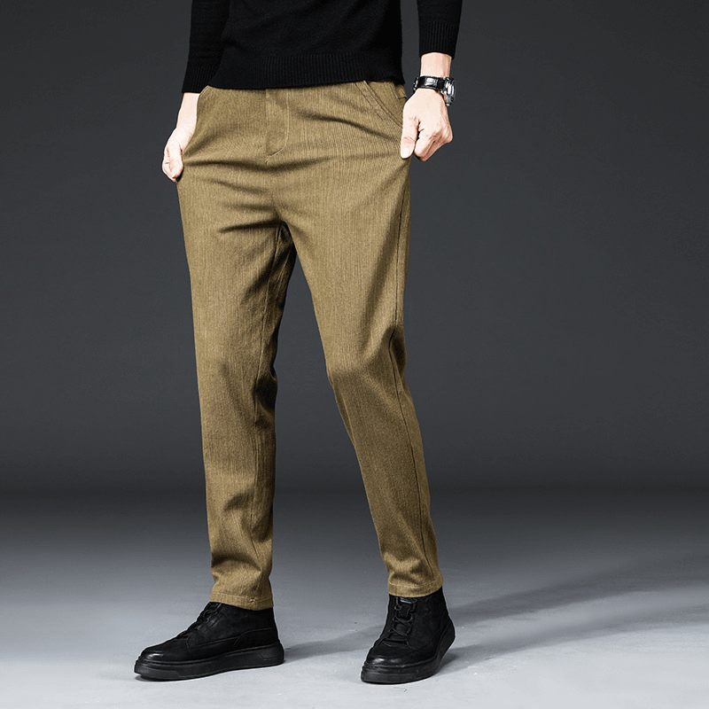 Men'S Slim Straight Autumn and Winter Men'S Casual Pants