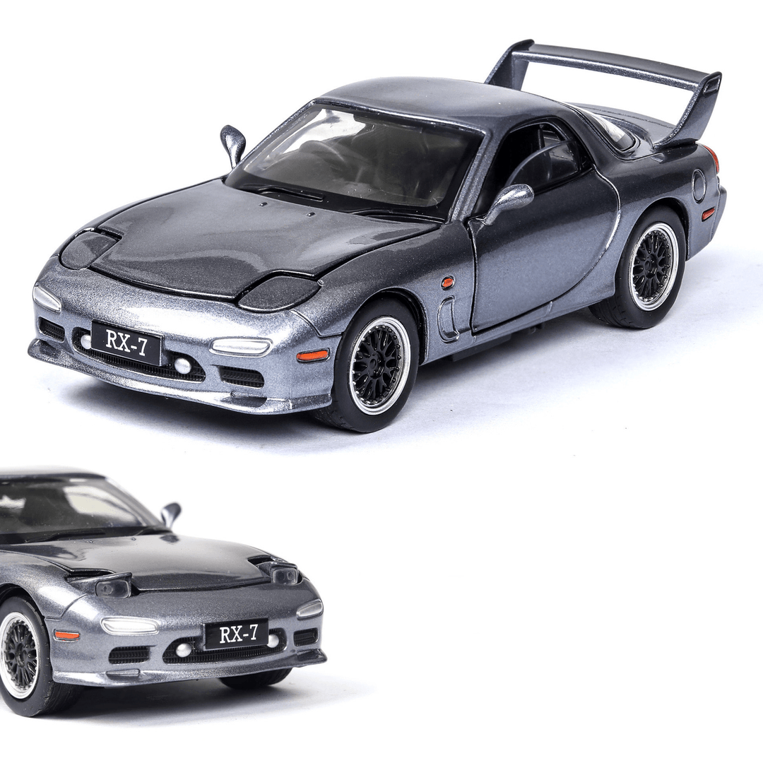 JKM Simulation Model 1-32Mazida FD RX7 Sports Car Alloy Car Model Flip Light Open Door Sound and Light