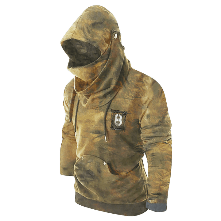 Fashionable Style Fried Street Long-Sleeved Masked Hoodie