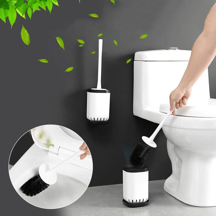 Home Toilet Brushes Holder Stand Guard Set Wall-Mounted Bathroom Cleaning Tool