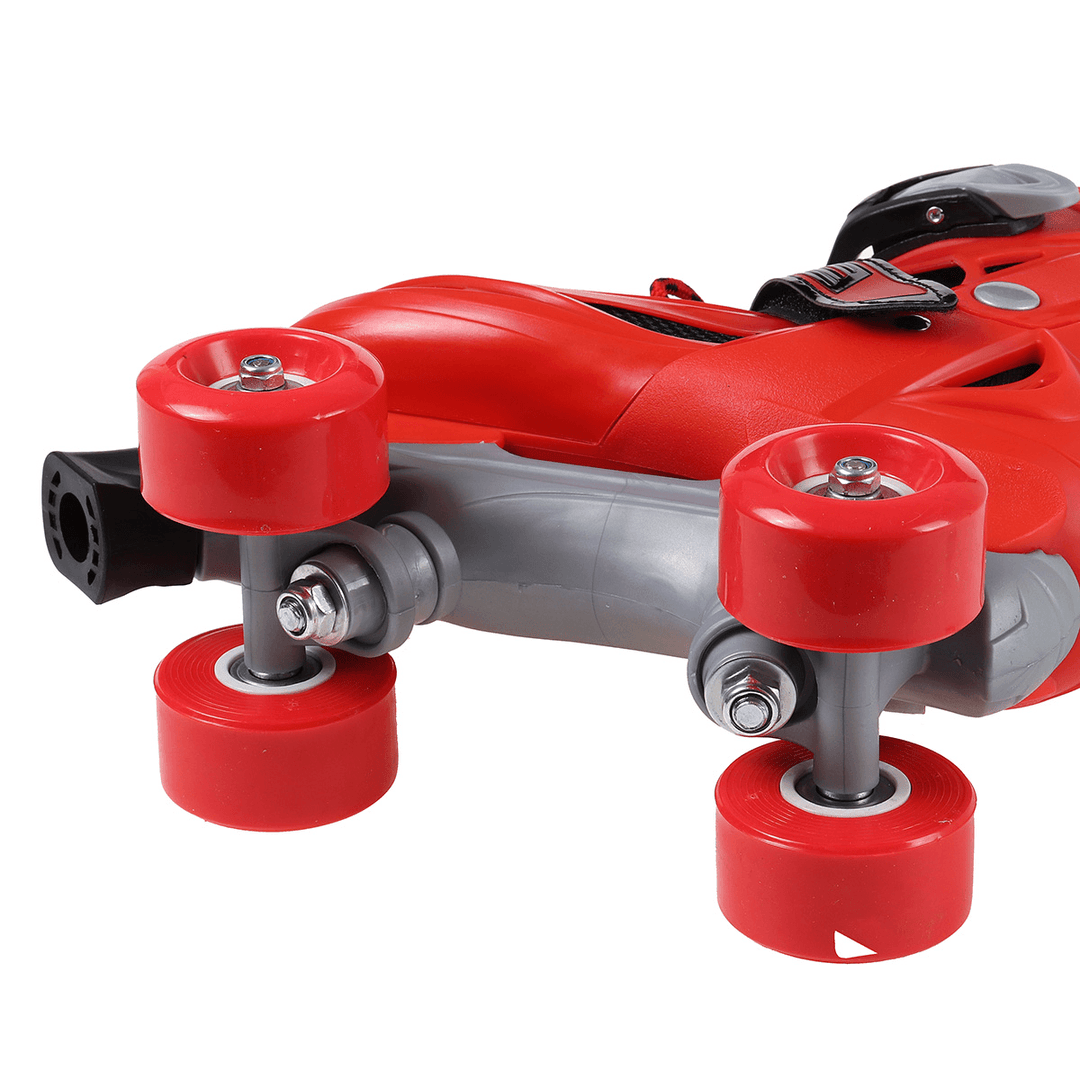 Kids Adjustable Roller Skates Double Line Skates for Children Two Line Skating Shoes with PVC 4 Wheels