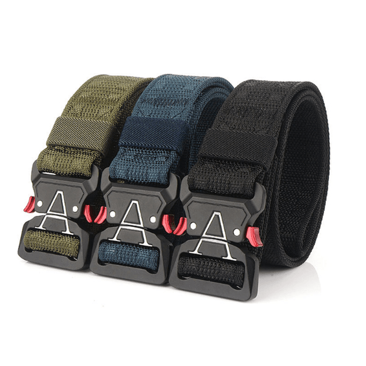 125Cm Men 3.8Cm Width Nylon Waist Belts Tactical Belt Quick Release Inserting Buckle Waist Belt