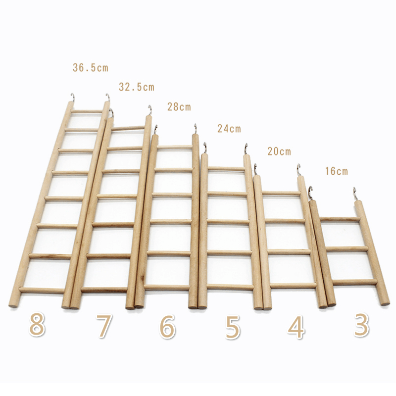 3/4/5/6/7/8 Wooden Ladder Swing Scratcher Climbing Ladder Hamsters Parrot Toys Pet Supplies