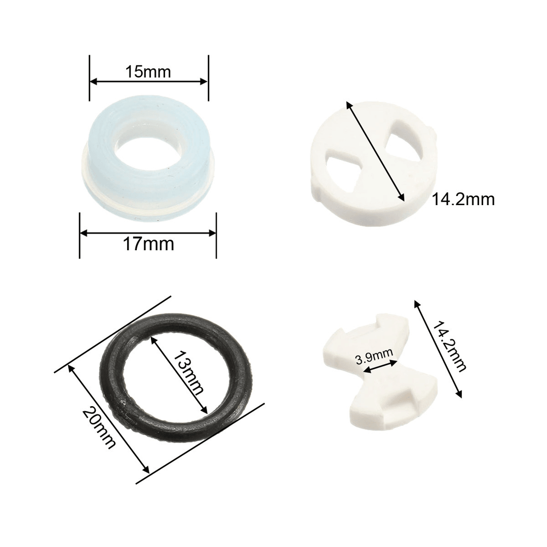 8Pcs Ceramic Disc Silicon Washer Insert Turn Replacement for Valve Tap