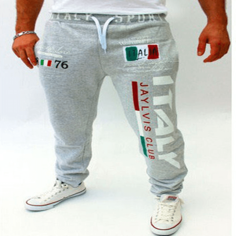 Men'S Letter Digital Print Casual Pants