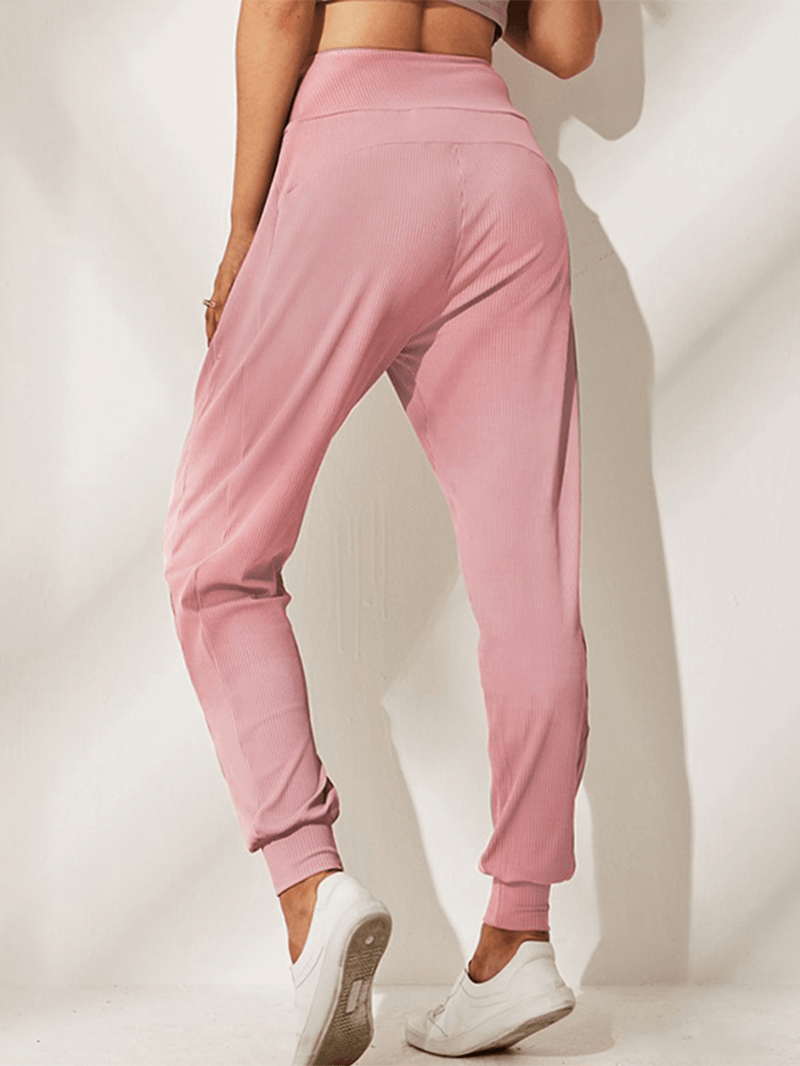 Solid Fitting Side Pockets Daily Leisure Pants