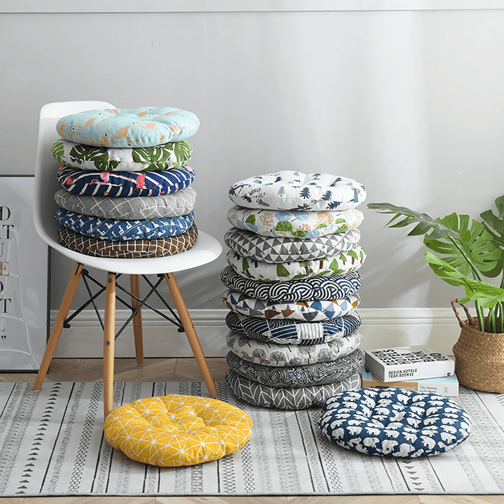 Nordic Print round Cotton Chair Cushion Soft Pad Dining Home Office Patio Garden