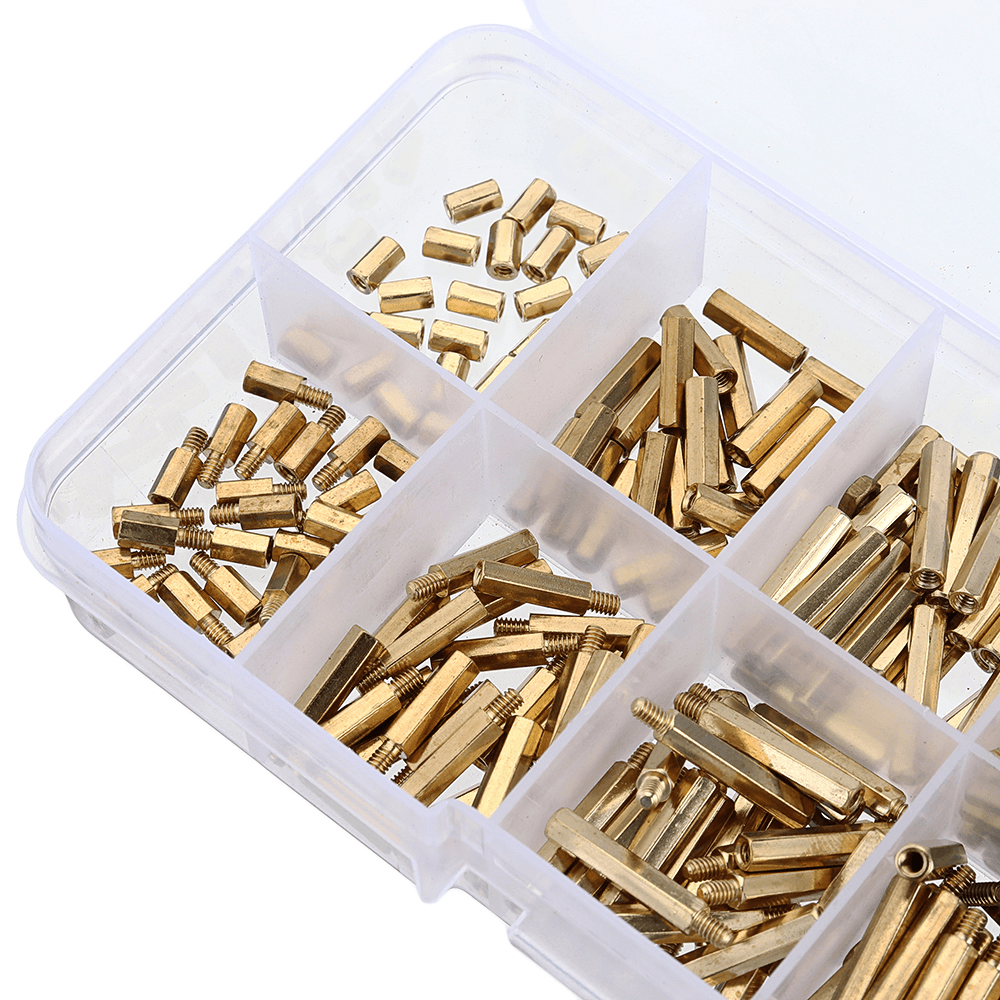 Suleve M2BH1 320Pcs M2 Male-Female Brass Hex Column Standoff Support Spacer Pillar for PCB Board