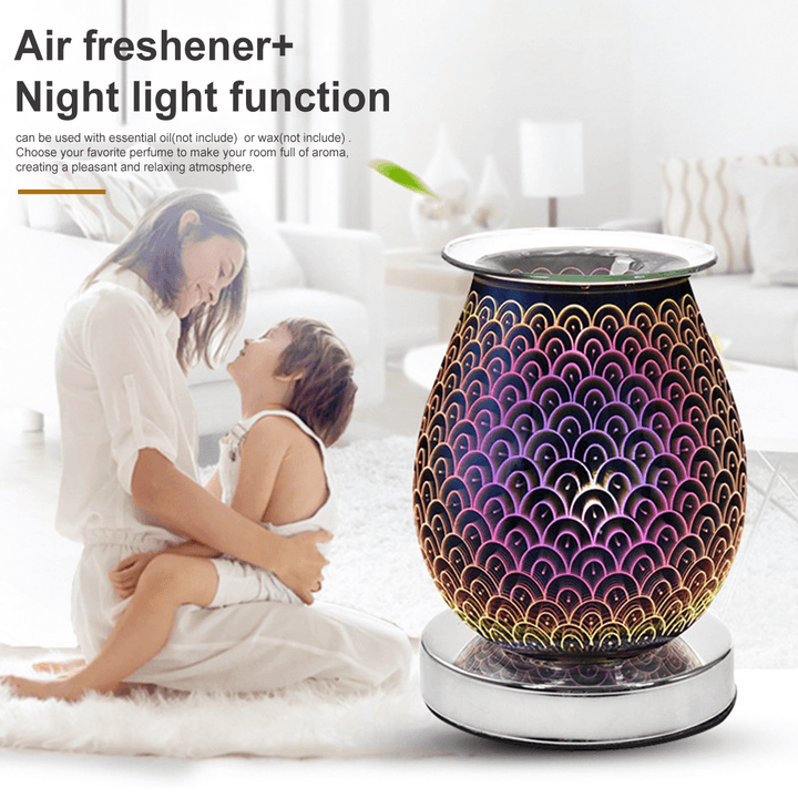 3D Glass Electric Aromatherapy Lamp Home Aromatherapy Machine Touch Feather Aroma Lamp