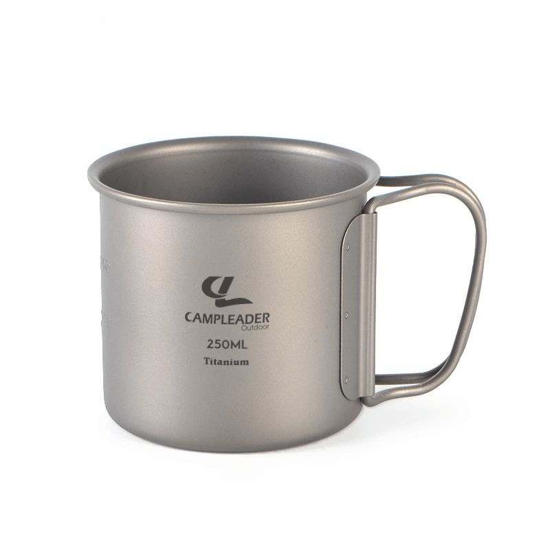 Campleader 250Ml Titanium Folding Cup Portable Water Mug Outdoor Camping Picnic BBQ Tableware