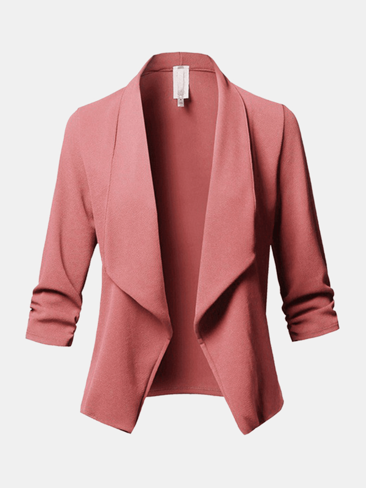 Women Solid Color Shawl Collar Elegant Blazers - MRSLM