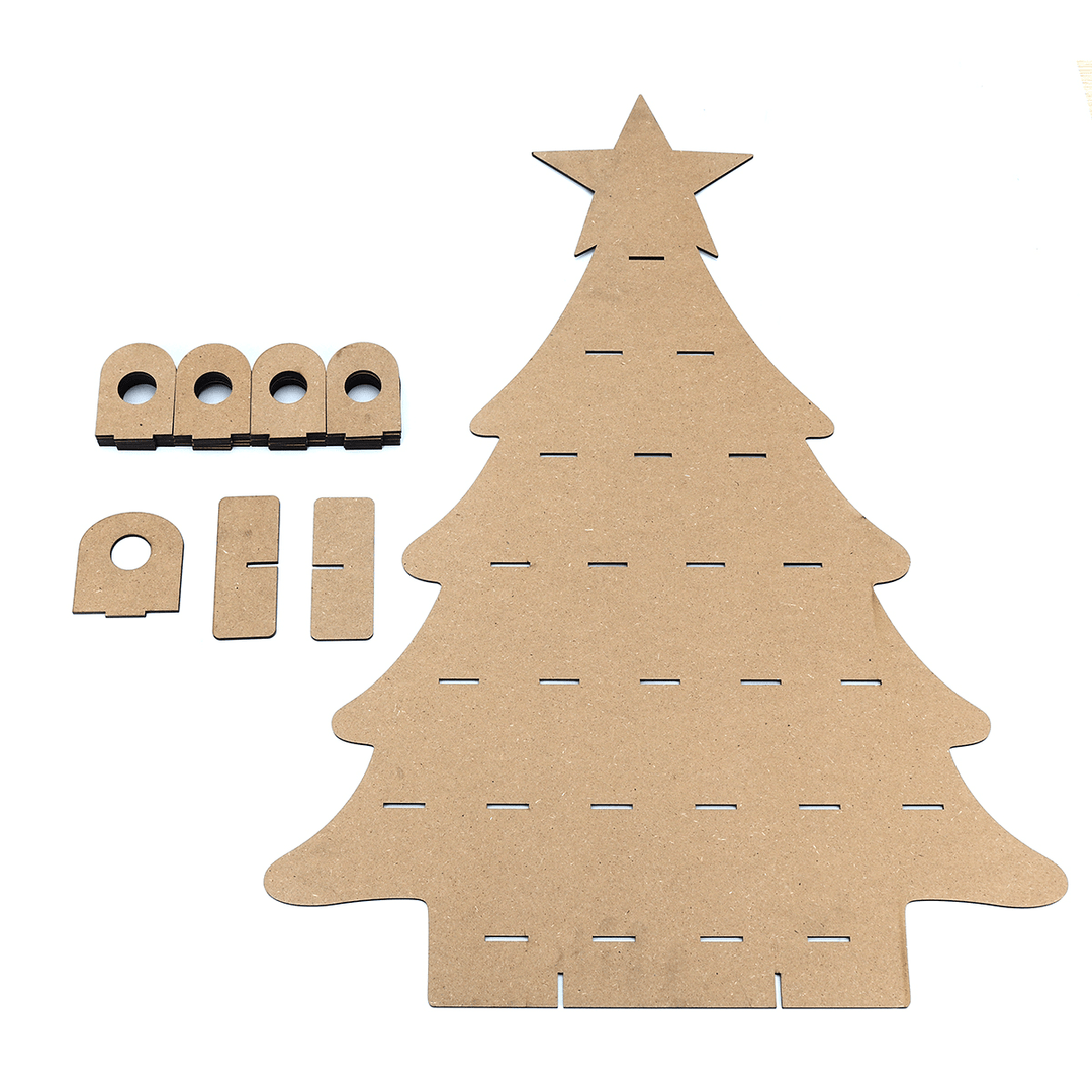 Wooden Family Advent Calendar Christmas Tree 25 Chocolates Stand Rack DIY Decorations