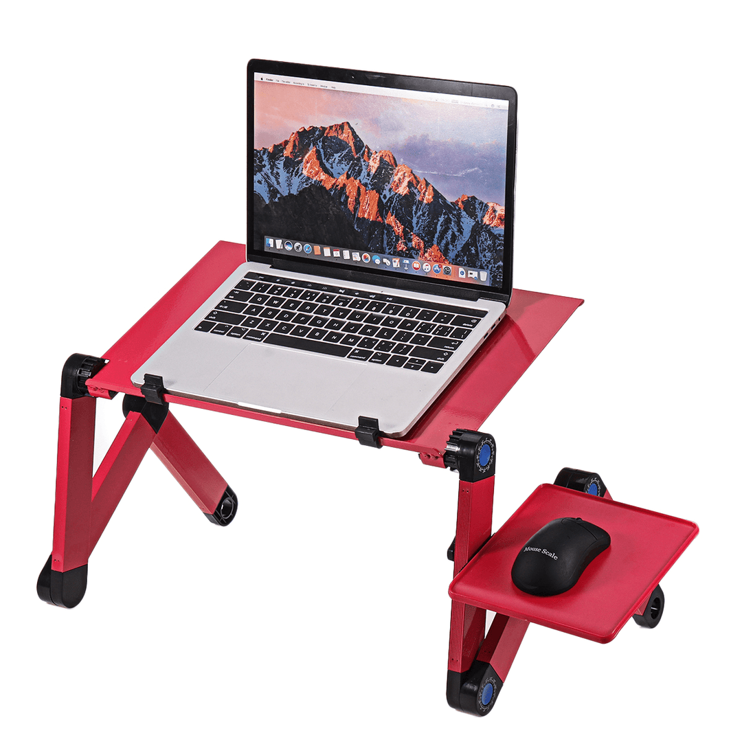 Adjustable Laptop Table Stand Portable Folding Notebook Desk Stand 2 Fans with Mouse for Bed Sofa Home