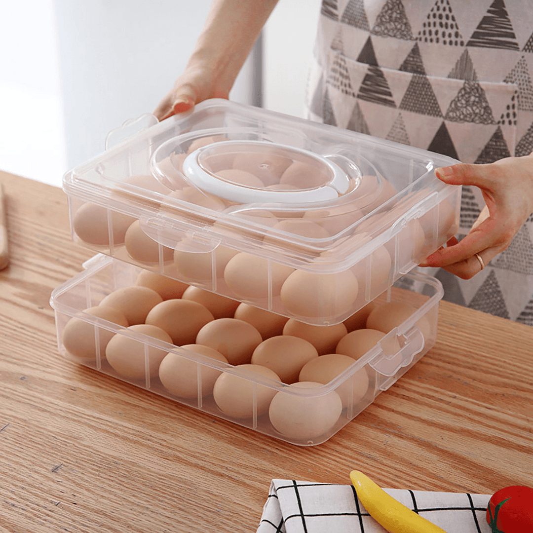 2/3 Layer Portable Egg Storage Box Plastic Egg Organizer Refrigerator Egg Container Case Eggs Holder Tray