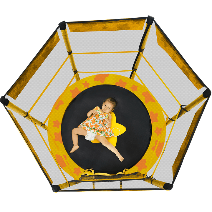 [US Direct] 55" Trampolines Safety Jump Mat with Enclosure Waterproof Kids Adult Gifts Sport Fitness Max Loading 100Lb