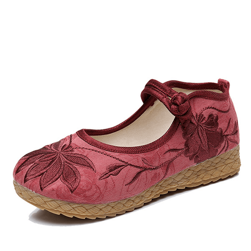 Women Embroidered Flower Soft Sole Casual Flat Loafers