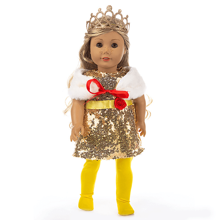 American Girl Doll Dress Crown Sequin Dress Noble Princess Dress