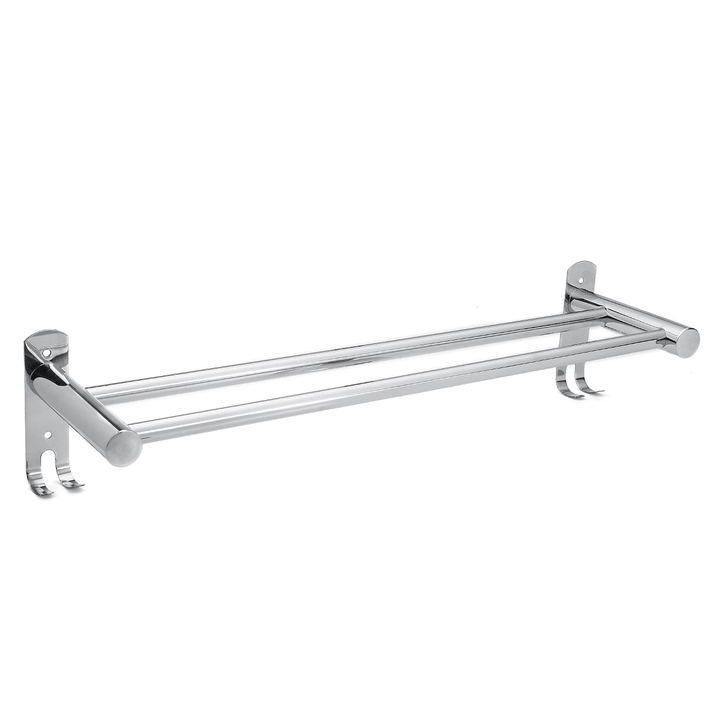 50Cm Stainless Steel Bath Shelf Wall Mounted Towel Rail Rack Single Double Shelf for Bathroom Storage