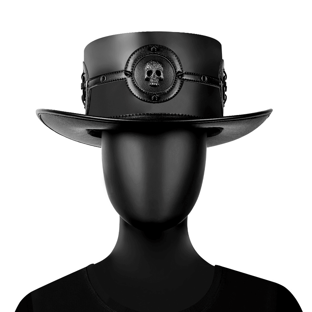 Ladies Hat Plague Doctor Flat Magic Prom Europe Adult Women'S Faux Leather Top Halloween Industrial Hat