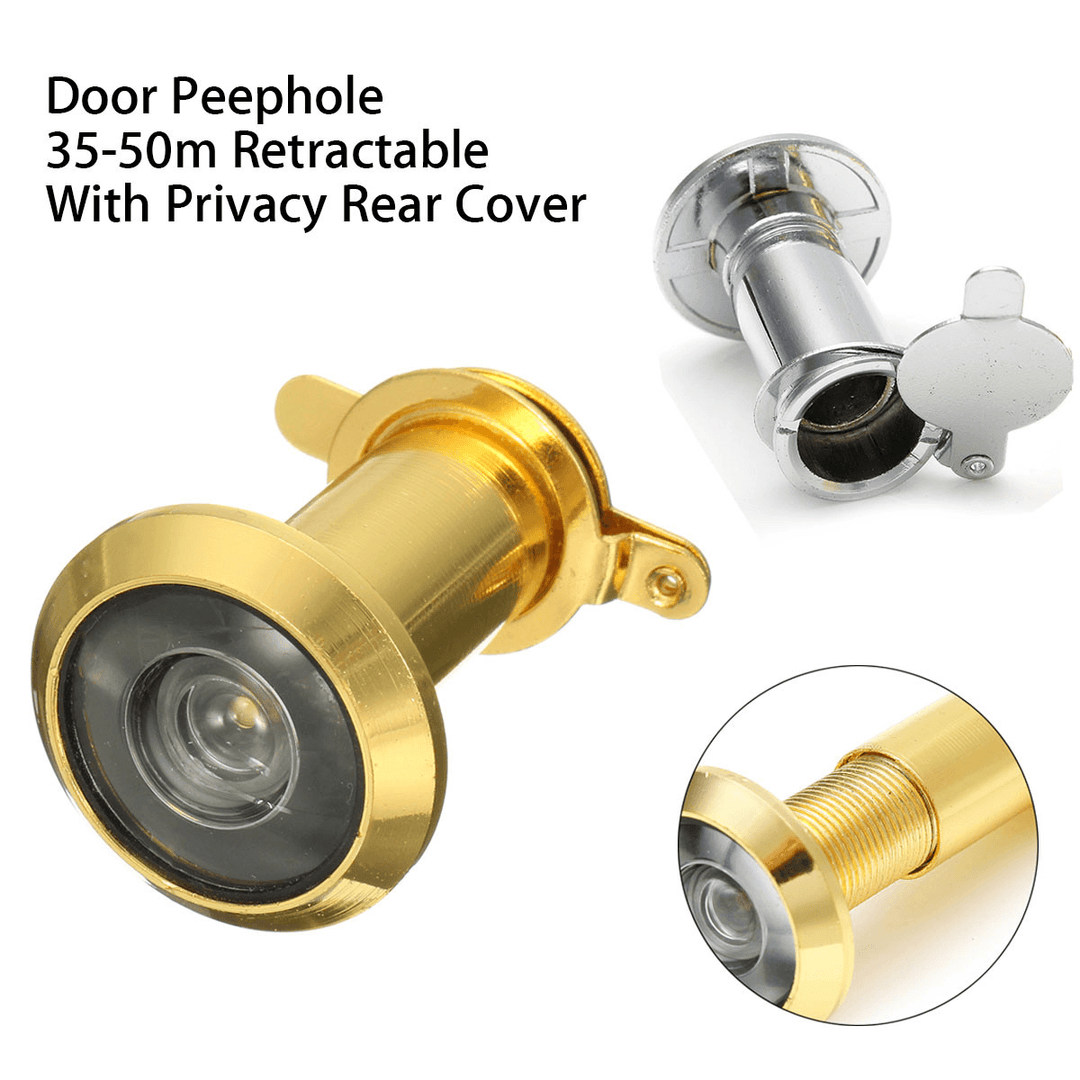 200¬∞ Retractable Peephole 35-50Mm Security Home Door Viewer Spyhole with Cover