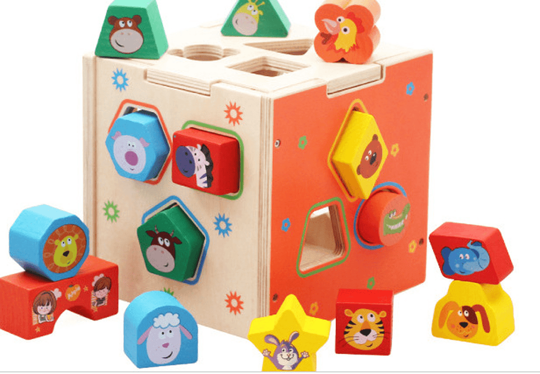 Children'S Wooden Shape Pattern Matching Blocks Fun