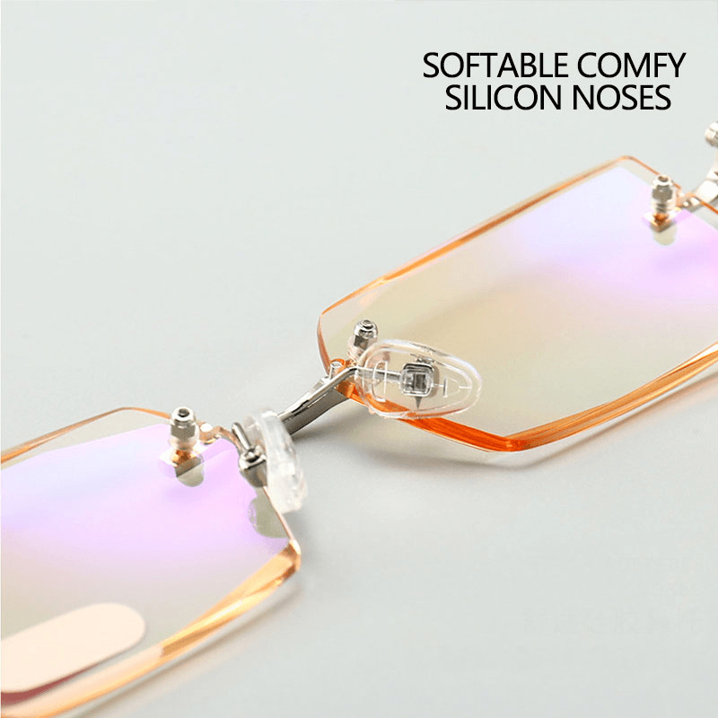 Unisex Anti-Blue Light Radiation Rimless Metal Presbyopia Glasses High-Definition Reading Glasses