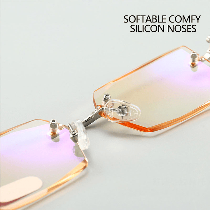 Unisex Anti-Blue Light Radiation Rimless Metal Presbyopia Glasses High-Definition Reading Glasses