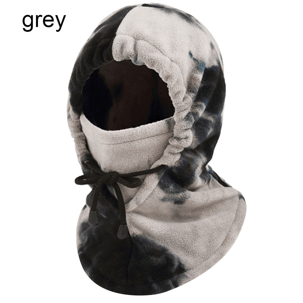 Thermal Hood Polar Fleece Tie-Dye Face Mask Mountain Skiing Fleece Scarf