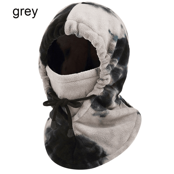 Thermal Hood Polar Fleece Tie-Dye Face Mask Mountain Skiing Fleece Scarf