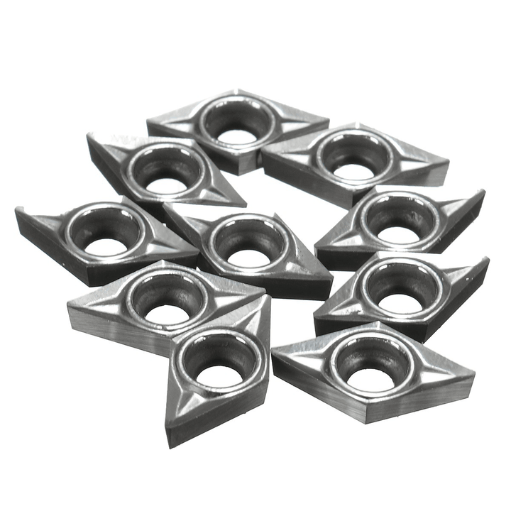 Drillpro 10Pcs DCGT0702-AK H01 / DCGT21.51-AK H01 Inserts Used for Aluminum Turning Tool Holder Cutter