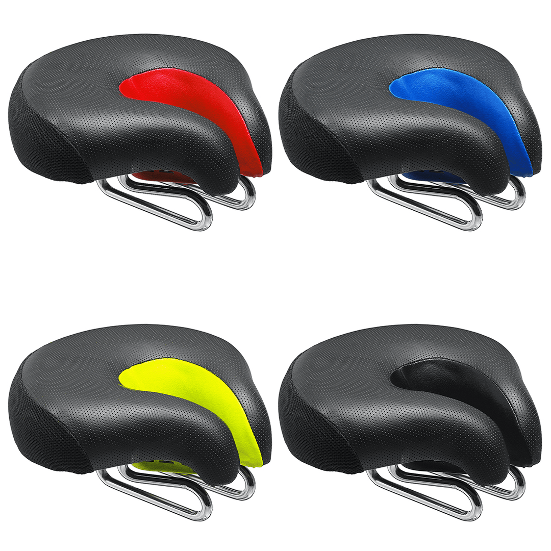 BIKIGHT Widen Bicycle Noseless Saddle Bike Bicycle Cycling Noseless Saddles Wide Large Soft PVC PU Pad Seat